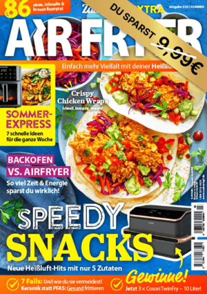 Covergrafik der Ausgabe 03/25 des AIR FRYER Magazins