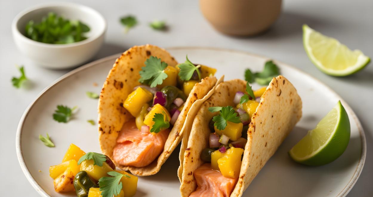 Knusprige Lachs-Tacos mit Mango-Salsa