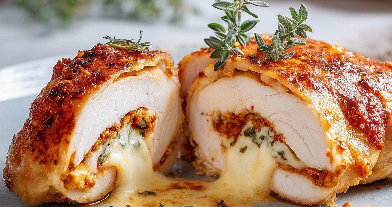 Hähnchen Cordon bleu gefüllt mit Mozzarella & Pesto