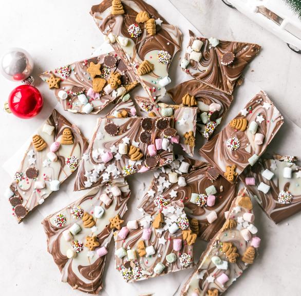 Weihnachtliche Bruchschokolade