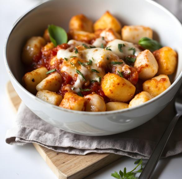 Schnelle Gnocchi mit Provolone und Mozzarella