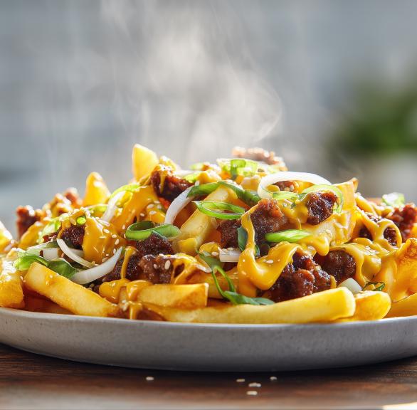 Einfache Cheeseburger-Pommes