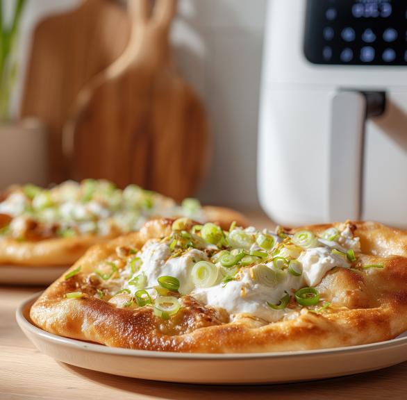 Lángos mit Schmand und Käse