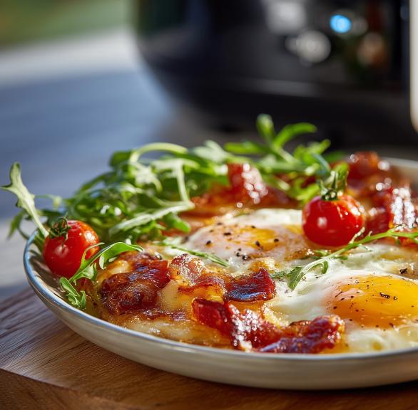 Spiegeleier mit Bacon und Käse
