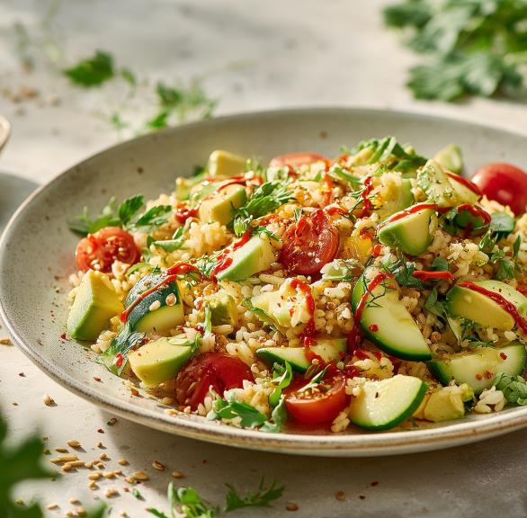 Crispy Reissalat mit Avocado
