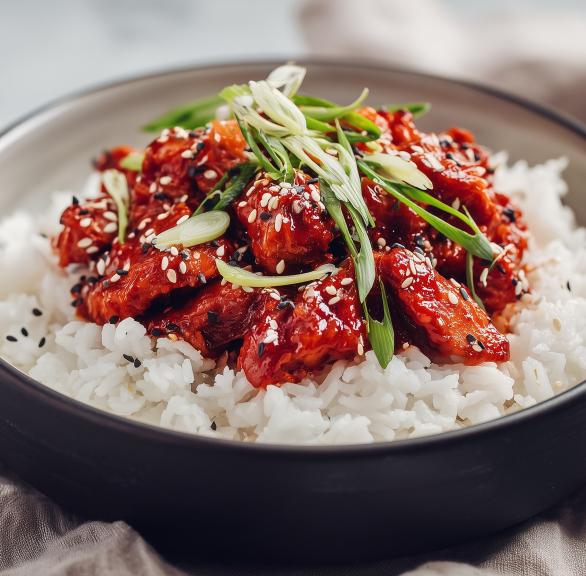 Gochujang Chicken mit Klebreis