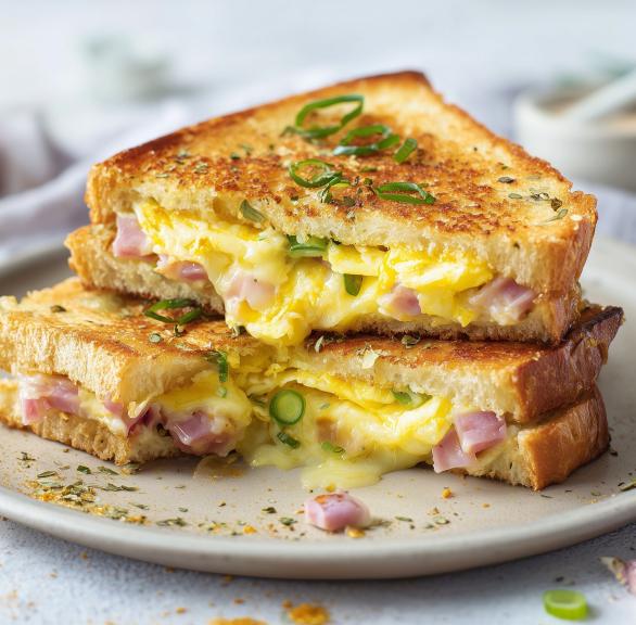 Käse-Schinken-Omelett-Toast in 15 Minuten
