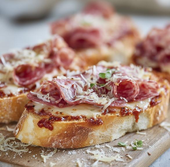 Bistro-Baguette mit Salami und Schinken