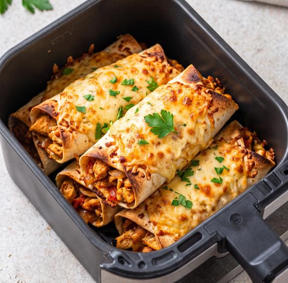 Schnelle Hähnchen-Wraps mit Käse
