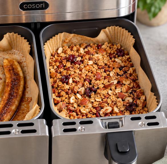 Honig-Zimt-Banane mit selbstgemachtem Airfryer-Granola