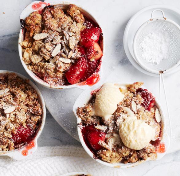 Erdbeer-Crumble aus dem Airfryer