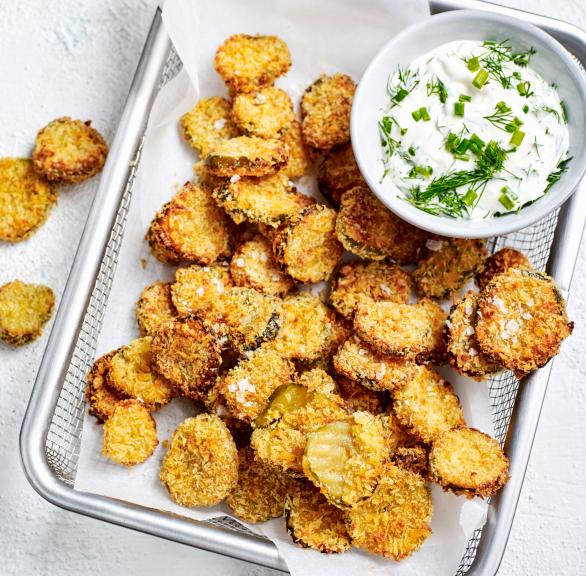 Gewürzgurken Chips aus dem AirFryer