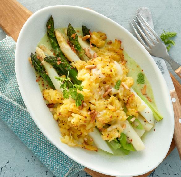 Spargel mit Kartoffelkruste