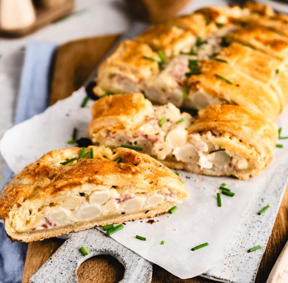 Spargelstrudel mit Camembert-Schinken-Creme