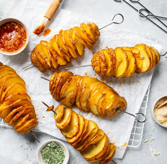 Spiralkartoffeln wie auf dem Weihnachtsmarkt