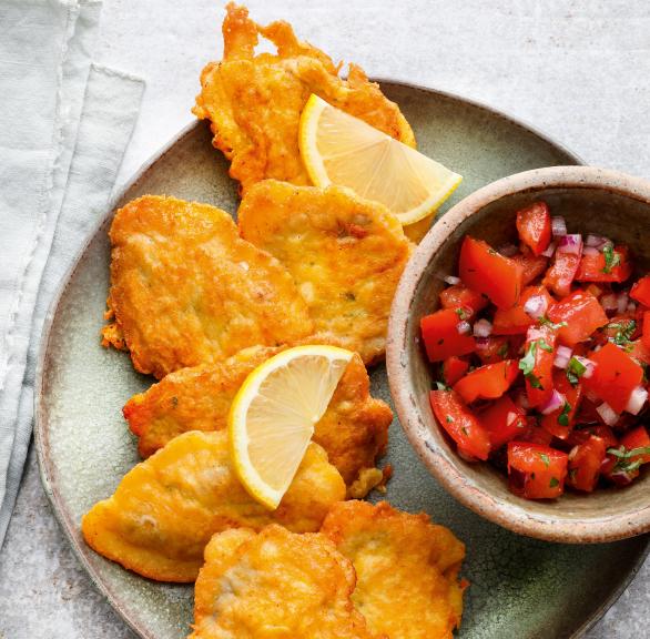 Kalbsschnitzelchen im Parmesanmantel