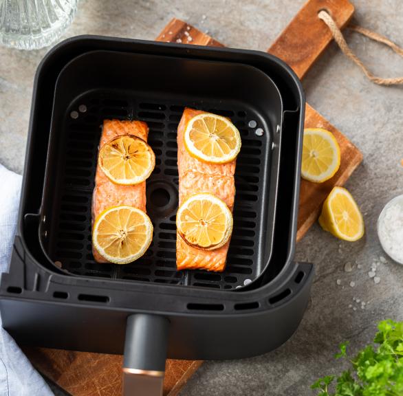 Lachs aus der Heißluftfritteuse