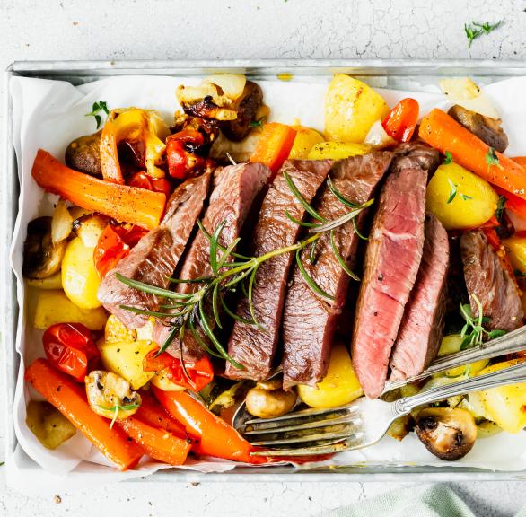 Rinderhüftsteak mit Rosmaringemüse