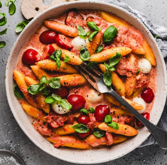 Schupfnudelpfanne Tomate-Mozzarella
