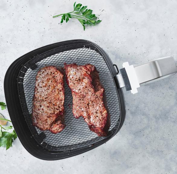Steaks aus der Heißluftfritteuse