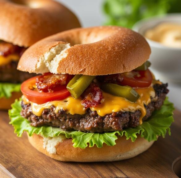 Airfryer Bagel Burger