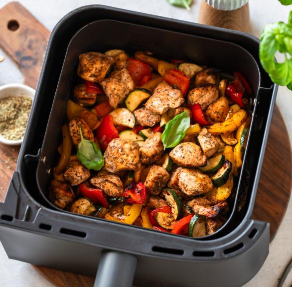 Airfryer-Hähnchen mit gemischtem Gemüse