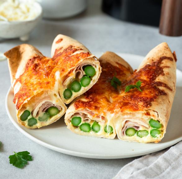 Airfryer Spargel-Schinken-Wraps