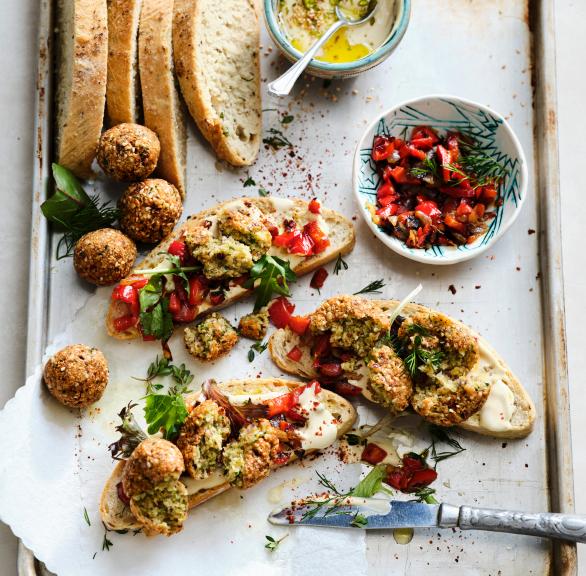 Falafel-Bruschetta