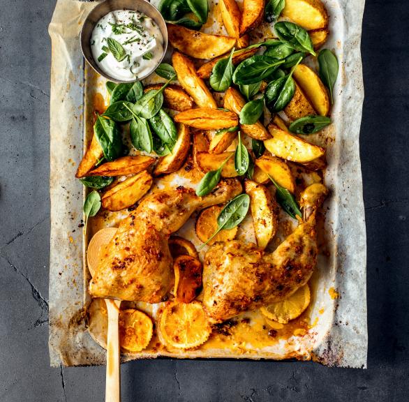 Orangenhähnchen mit Wedges
