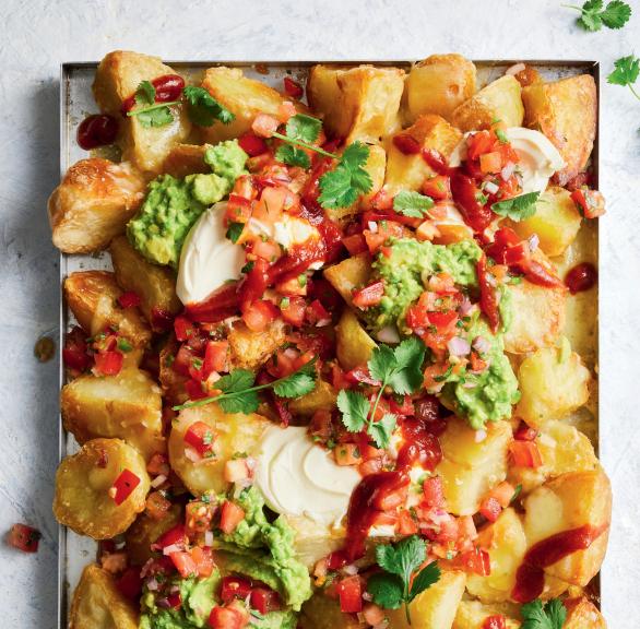 Potato-Wedges mit Salsa und Guacamole