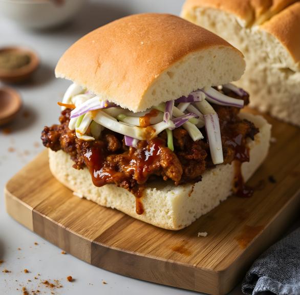 Airfryer Pulled Pork Burger