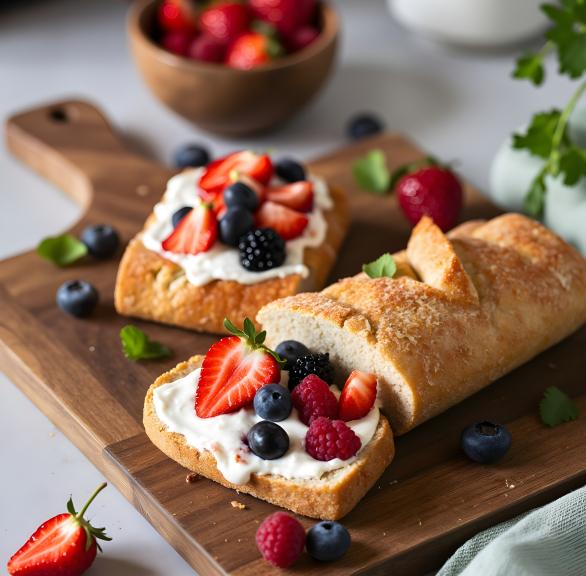Airfryer Brot mit Beerentopping