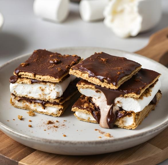 S'mores gestapelt auf einem Teller