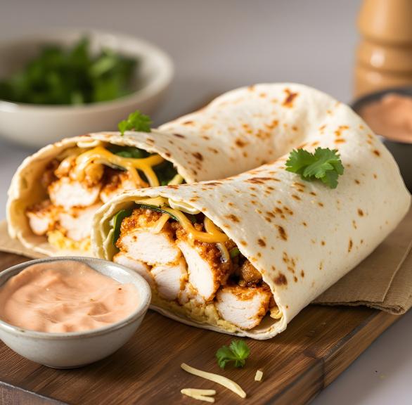 Hähnchen-Wrap mit Sweet-Chili-Sauce in 15 Minuten