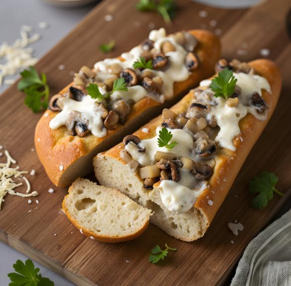 Champignon-Baguette aus dem Airfryer