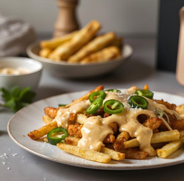 Chili Cheese Pommes aus dem Airfryer