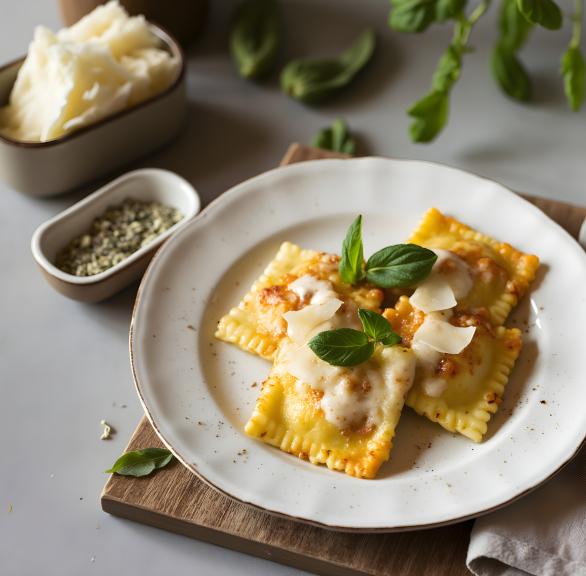 Crispy Airfryer Ravioli mit Salbeibutter