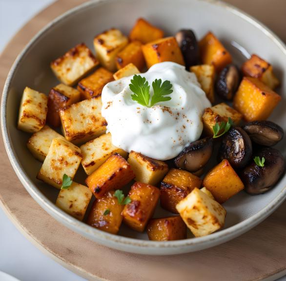 Gegrillter Halloumi mit Joghurt-Dip