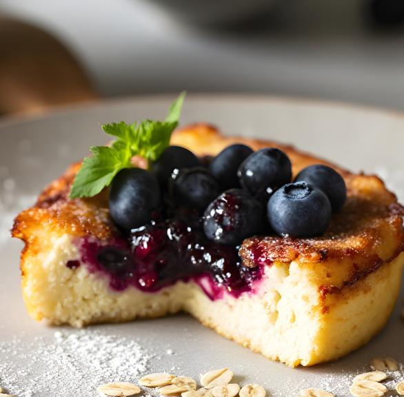 High Protein Quark-Heidelbeer-Kuchen