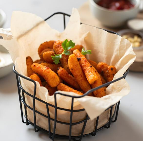 Schnelle, knusprige Karotten-Pommes aus dem Airfryer