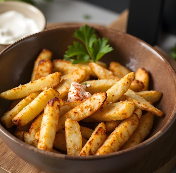 Selbst gemachte Pommes in einer Schüssel