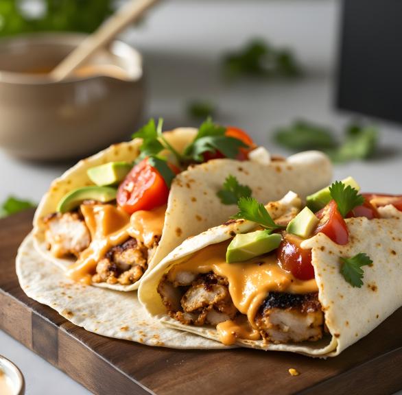 Schnelle Avocado-Hähnchen-Wraps