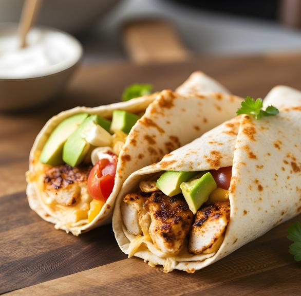 Schnelle Avocado-Hähnchen-Wraps