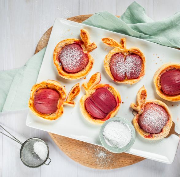 Blätterteig-Äpfel mit Nuss-Quark-Füllung