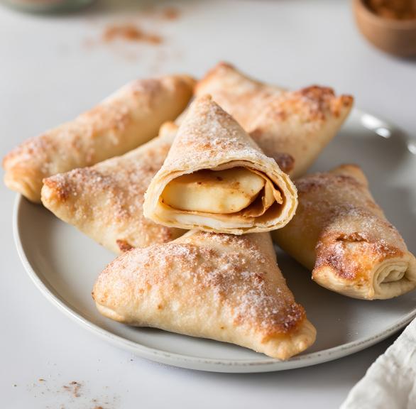 Knusprige Reispapier-Apfeltaschen