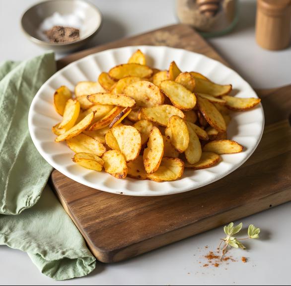Chips aus Kartoffelschalen auf einem Teller