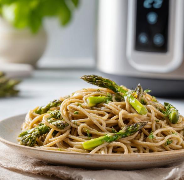Proteinreiche Spargel-Pasta aus dem Airfryer