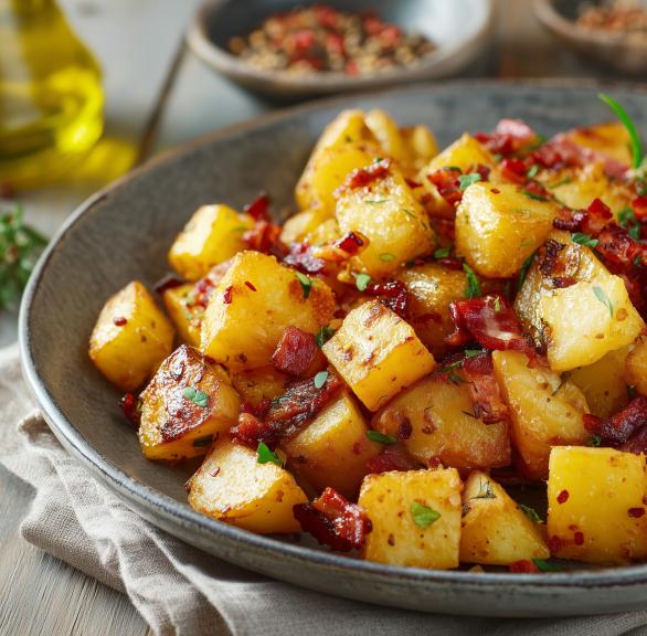 Knusprige Bratkartoffeln mit Speck