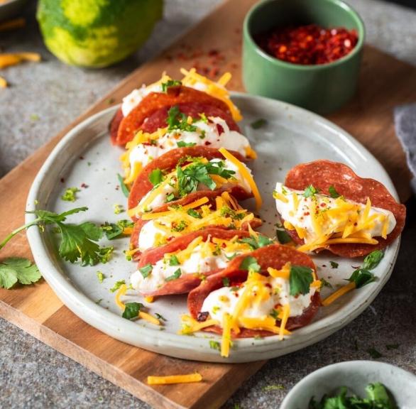 Mini Salami-Tacos mit Frischkäse Airfryer