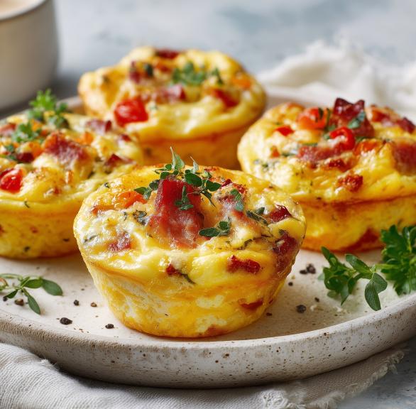 Ei-Käse-Tassen mit Salami